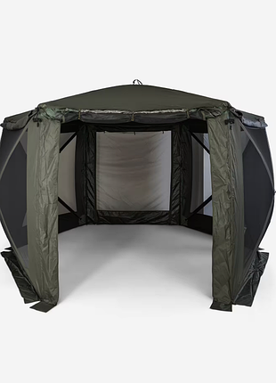 Быстросборная палатка тент для рыбака ловли карпа caperlan social biwy xxl 350 х 305 х 220 см олива