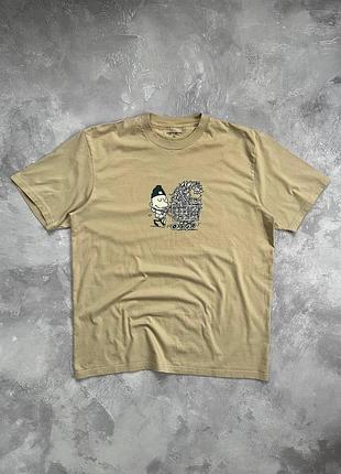 Футболка carhartt wip s/s shopper t-shirt xl / бежевая с принтом