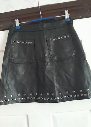 Кожаная юбка stradivarius s