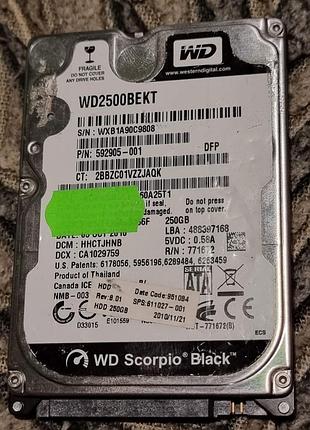 100% hdd 2.5 250 гб 7200 wd black 77.9/79.7 wd2500bekt-60a25t1 жесткий диск western digital