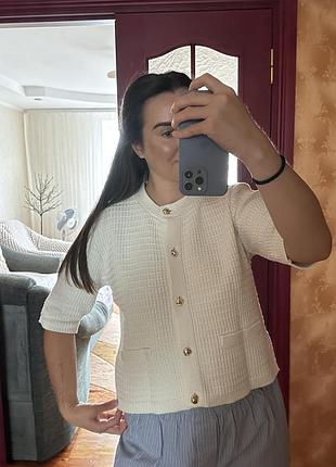 Трикотажний кардиган з коротким рукавом c&a zara