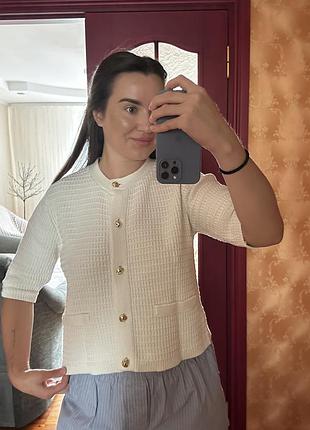 Трикотажний кардиган з коротким рукавом c&a zara