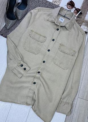 Подовжена сорочка zara xs oversize s сорочка оверсайз жіноча сорочка прямого вільного крою жіноча сорочка зара з ліоцеллу