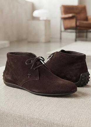 Замшевые ботинки дезерты tod's оригинал размер 37 (шоколад) casual, smart casual)