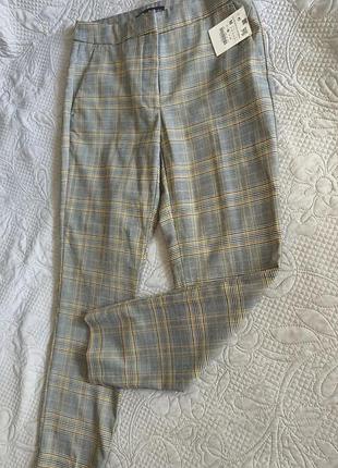 Брюки zara 36р. женские в клетку новые