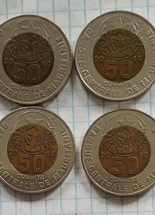 Монеты 50 угой 2014 мавритания