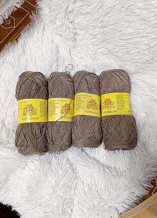 Vivchari cottonel 800 кофейный, набор пряжи, хлопок