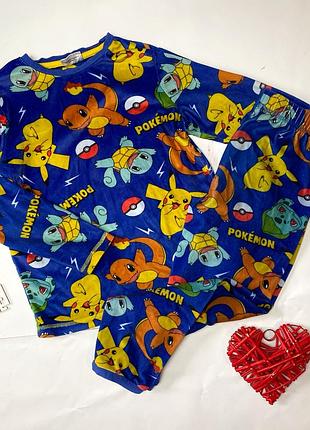 Вживана велюрова піжама кофта/штани 122-128см/7-8р хлопчик pokemon
