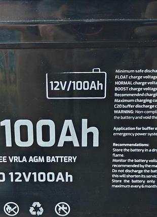Agm акумулятор volt polska agm-100 12v 100ah