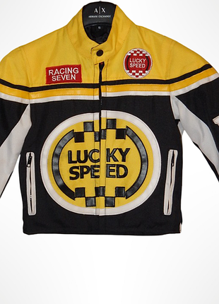 Дитяча байкерська куртка lucky speed (на блискавці немає бігунок) розмір 4/5 років зріст 98-105 см