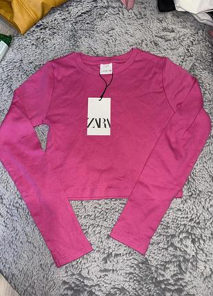 Укорочений топ з довгим рукавом на дівчинку zara
