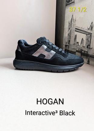 Кросівки hogan interactive³ black (наш 37,5) жіночі з натуральної замші та шкіри італія