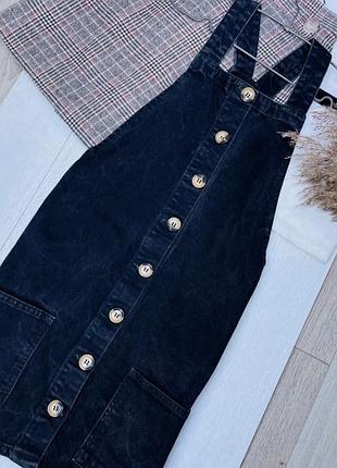 Джинсова сукня denim co xs джинсовий сарафан на ґудзиках плаття на лямках