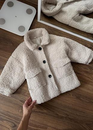 Меховая куртка тедди 6-8 лет 116-122, меховушка шубка