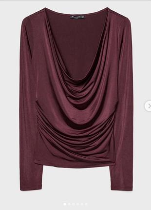 Лонгслів бордовий stradivarius розмір xs