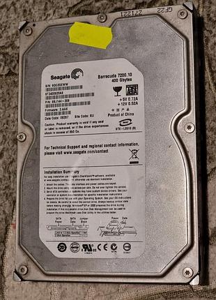 99% hdd 3.5 400 гб seagate 7200.10 rpm 62.1/62.7 st3400620as-9bj144 жесткий диск сигейт