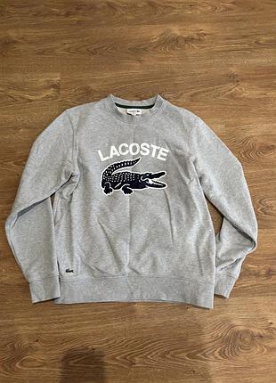 Світшот lacoste оригінал сірий, розмір м