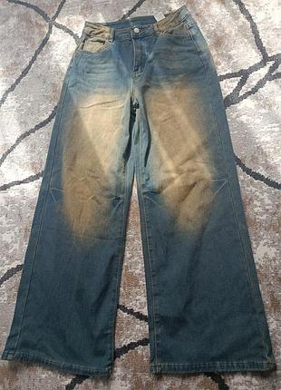 Женские винтажные голубые широкие джинсы 👖💙