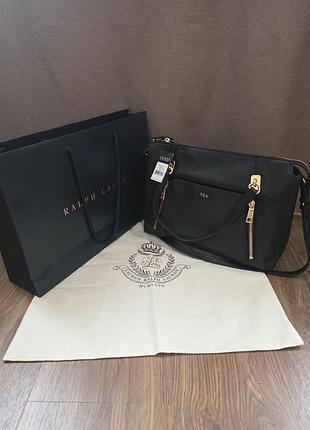 Ralph lauren кожаная сумка, сумка кожа. новая с биркой.