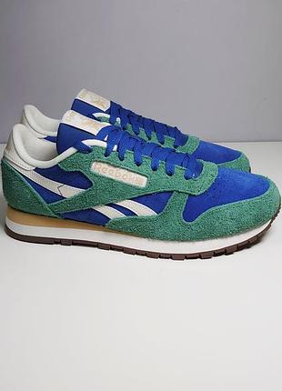 Кроссовки reebok classic leather athletic men's blue/field green/chalk 42 р. оригинал