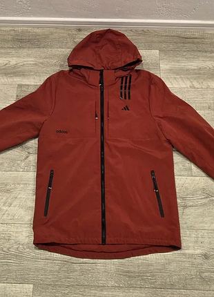 Легкая куртка adidas мужская осень / весна, размер 50, терракотовая / красная