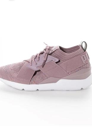 Жіночі кросівки puma muse evoknit у приглушеному лавандово-рожевому (бузковому) відтінку.розмір: 37,5;матеріал : тканина