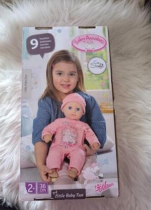 Лялька пупс baby annabell little baby fun 36cm doll озвучена