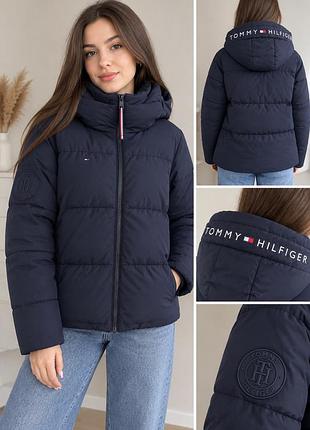 🖤 чорна жіноча куртка tommy hilfiger