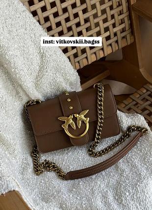 Сумочка mini love bag one simply brown/gold🤎