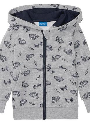 Толстовка двунитка для хлопчика lupilu lenzing 370781 086-92 см (12-24 months) сірий