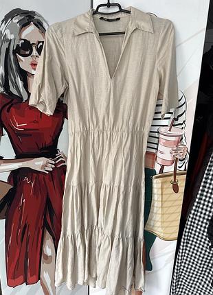 Платье лен zara