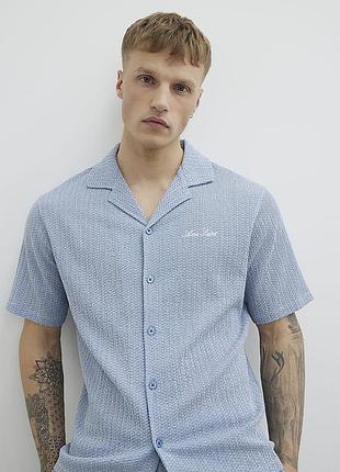 Нова текстурна сорочка river island men's regular fit textured embroidered shirt