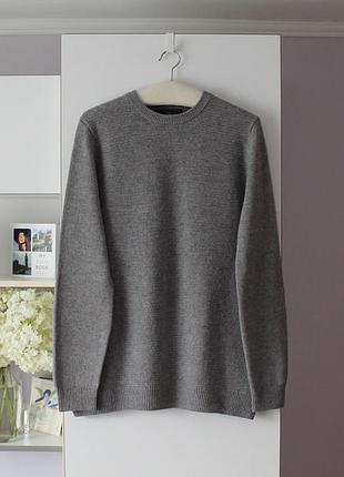Чоловічий сірий вовняний светр від marks&spencer