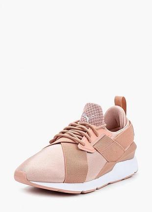 Жіночі кросівки puma muse satin ep у ніжному персиково-рожевому відтінку (peach beige).розмір:37,5;матеріал:тканина
