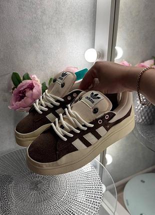 Стильные женские кроссовки adidas campus bad bunny brown