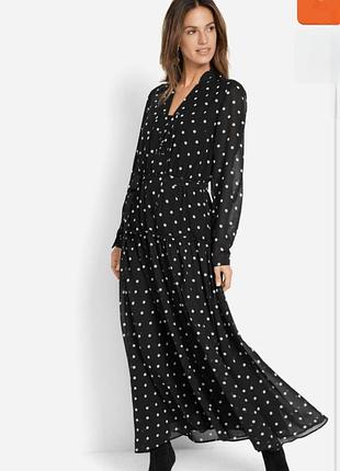 Шикарное в горох с шнуровкой платье 👗