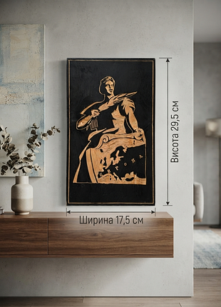 Советская деревянная картина ручная резьба по дереву