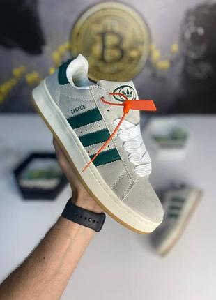 Стильні жіночі кросівки adidas campus 00s grey/green