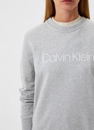 Брендовый свитшот calvin klein (серый меланж, размер xs)