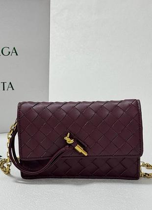 Жіноча плетена міні сумка через плече з натуральної шкіри bottega veneta