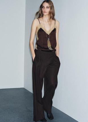 Шоколадні брюки zara