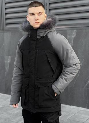 Парка pobedov seniora udacha gray черно-серый
