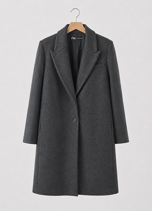 Трендовое женское пальто шерсть 70 % от zara