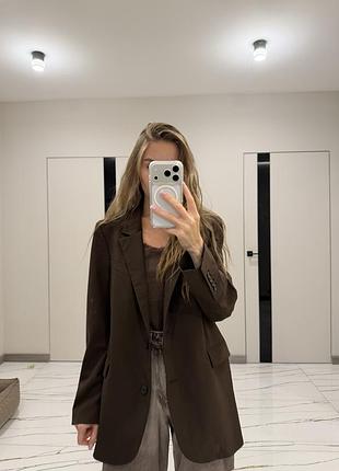 Коричневий піджак/жакет zara