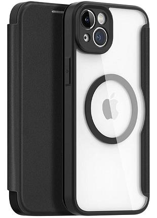 Чехол-книжка dux ducis skin x pro with magnetic fit для apple iphone 15 (6.1") black