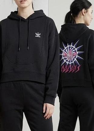 Укороченное худи adidas originals с ярким принтом (оригинал, размер 3x)