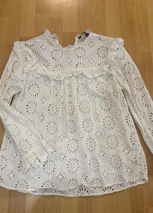 Біла сорочка з прошви zara розмір s/m