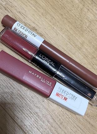 ✨ набір суперстійких помад для губ (maybelline & l'oréal) ✨