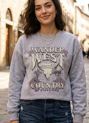 Светр толстовка оверсайз wound up wander west country реглан кофта світшот