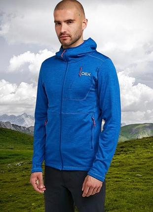 Чоловіча флісова кофта oex men's basalt alpine full-zip fleece синього кольору.
